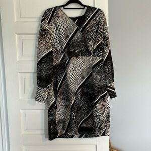 Vero Moda Black, White and Brown Animal Print Dress